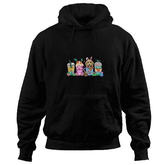 Poodle Dog Coffee Lover Easter eggs Easter Bunny Hoodies