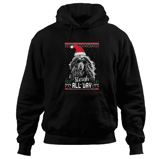 Sleigh all Day Funny Afghan Hound Christmas 1 Hoodies