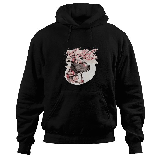 Staffordshire Bull Terrier Cherry Blossom Dog Breed Sakura Hoodies