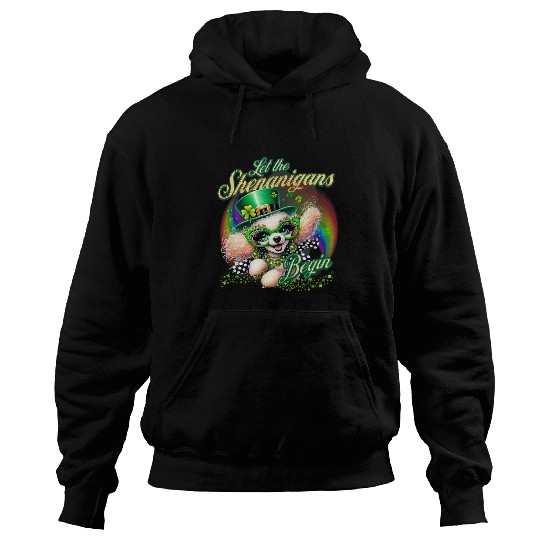 St  Patricks Celebration Poodle Shenanigans Rainbow Party Hoodies