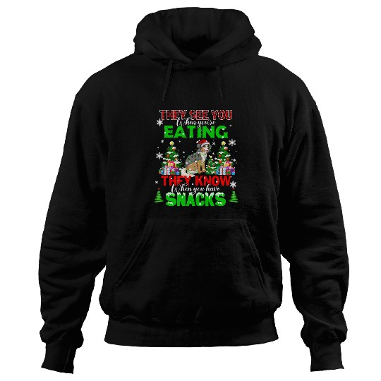 They See You When Youre Eating Snacks Australian Shepherd Hoodies
