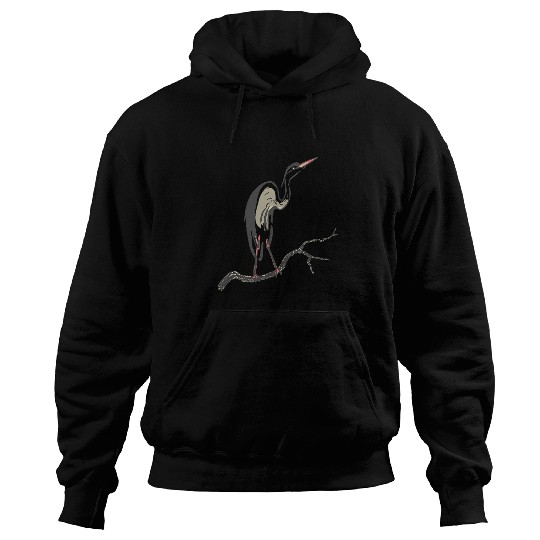Lucky Heron Bird Art Illustration Hoodies