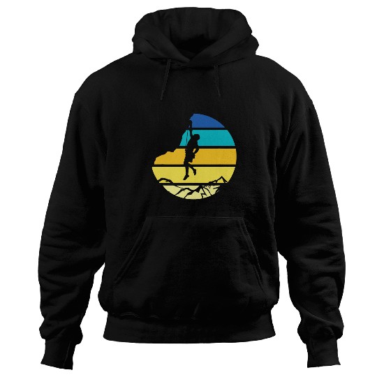Mountain Climber Boulder Sports Hobby Retro Rock Climbing 7 Hoodies