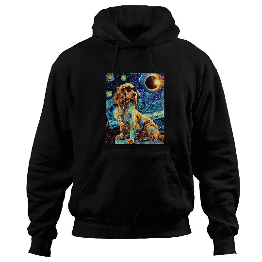 Total Solar Eclipse Welsh Springer Spaniel Dog Hoodies