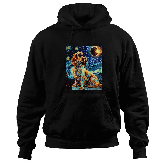 Total Solar Eclipse Welsh Springer Spaniel Dog Hoodies