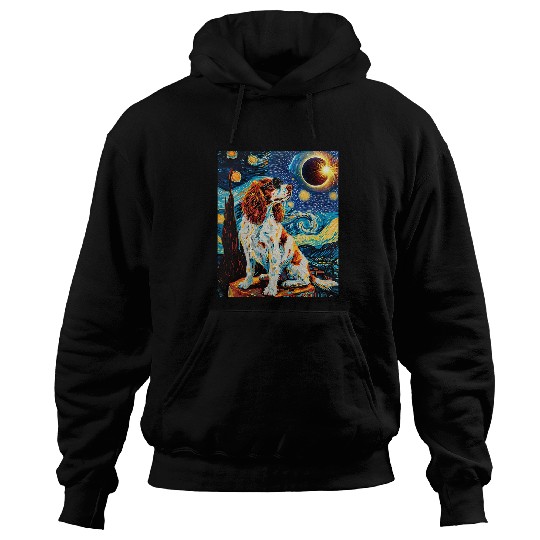 Total Solar Eclipse Welsh Springer Spaniel Dog 4 Hoodies