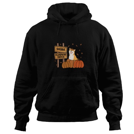 Dog Shiba Inu Pumpkin Patch Dog Lovers Thanksgiving Halloween 3 Hoodies
