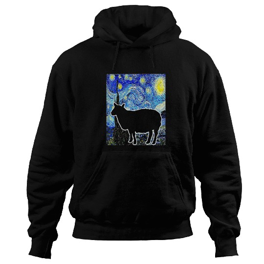 Sheep Starry Night Van Gogh Funny Sheep Farmer Lamb 23 Hoodies