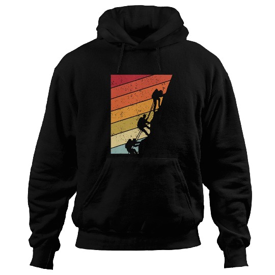 Mountain Climber Boulder Sports Hobby Retro Rock Climbing 8 Hoodies