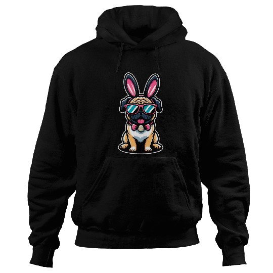 Pugs Bunny Happy Easter Puggy Pug Lover Easter Bunny Dog 1 Hoodies