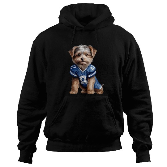 Yorkshire Terrier Football Puppy Touchdown Dog Hoodies