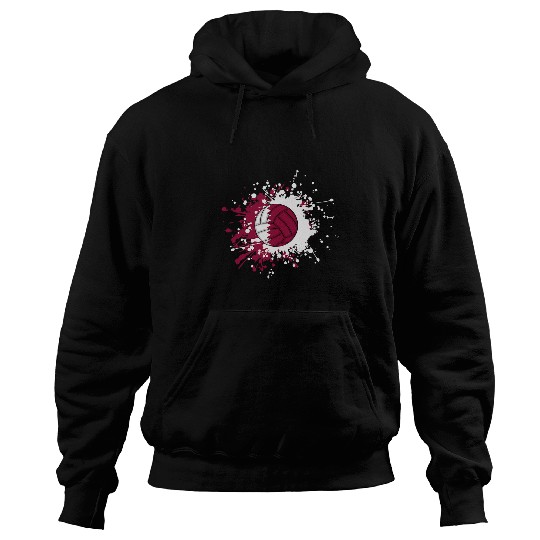 Qatari Volleyball With The Flag Of Qatar Hoodies