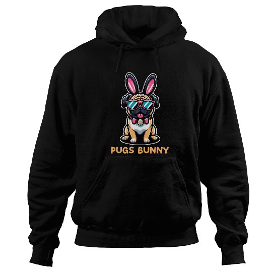 Pugs Bunny Happy Easter Puggy Pug Lover Easter Bunny Dog 5 Hoodies