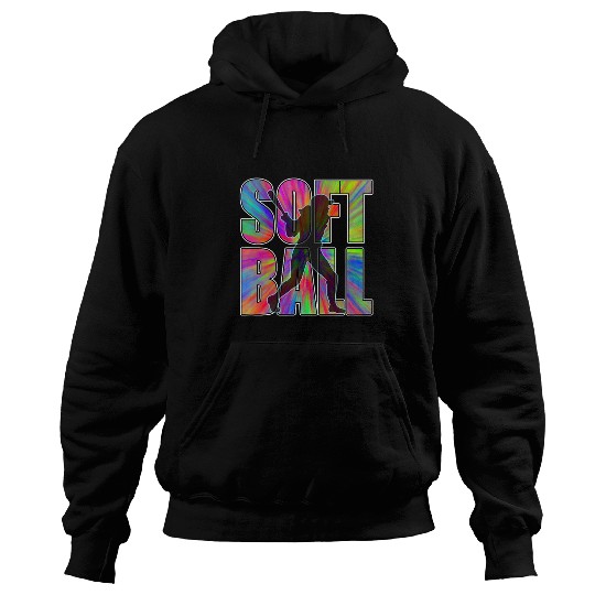 Softball Batter Tie Dye Multi Color Burst Hoodies