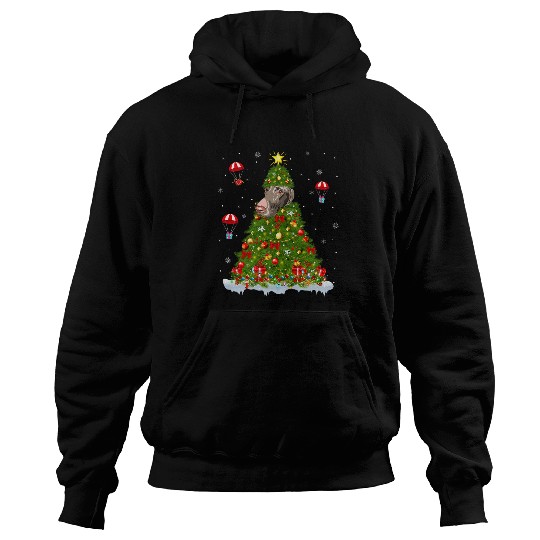 xmass Matching German Shorthaired Pointer Dog Christmas Tree Hoodies