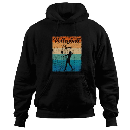 Womens Volleyball Mom Retro Volleyball Hoodies