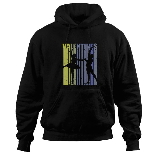 Womens Valentines Day Ballet Dancer Couple Ballerina Tutu Dance 2 Hoodies
