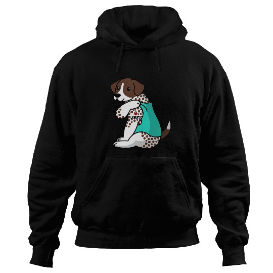 I Love Grandma Tattoo German Shorthaired Pointer Dog Hoodies