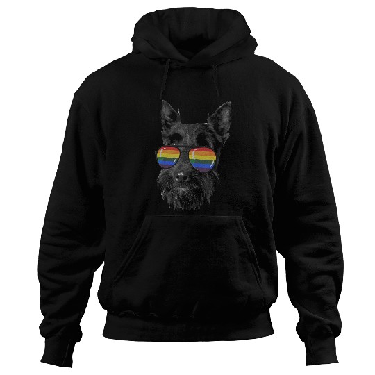 Dog Scottish Terrier Pride Month scottish terrier Rainbow Flag Hoodies