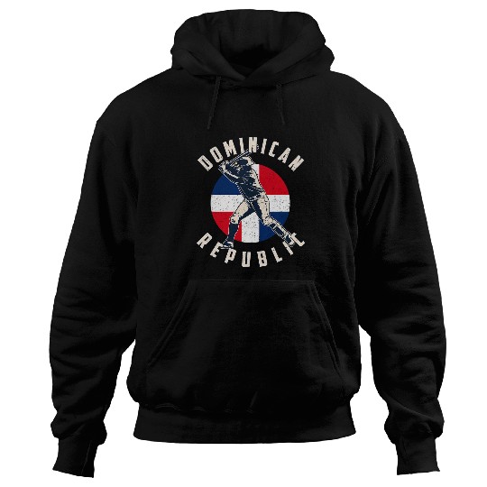 vintages Dominican Baseball Batter Dominican Republic Flag Hoodies