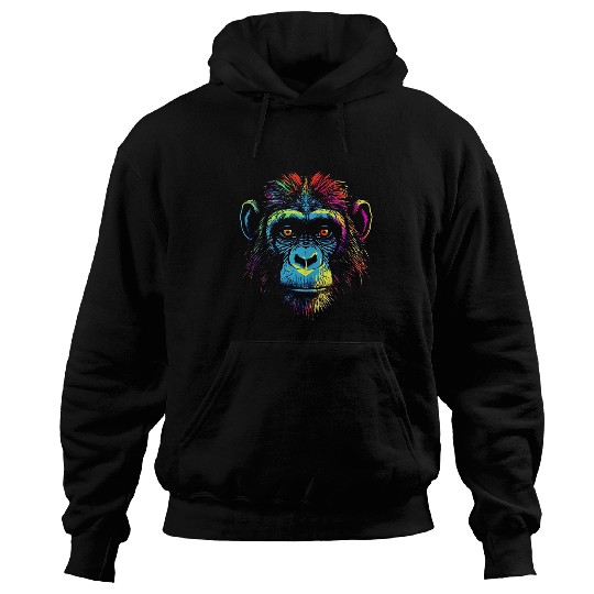 Monkey Animal Zoo Colourful Art Monkey Hoodies