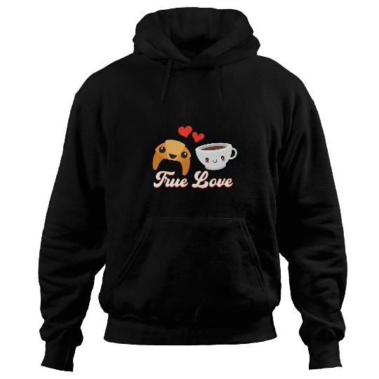 True Loves Coffee And Croissant Baker Baking Croissant Hoodies