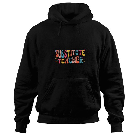 Groovy Substitute Teacher Retro Teacher Back To School Hoodies