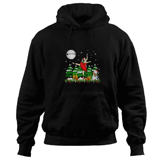 Santa Ballet Dancer Dancing Christmas Tree Snowman Fitness Hoodies