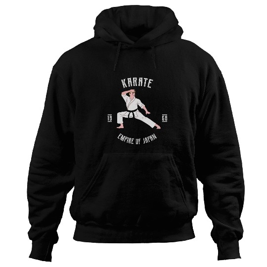 Karate Male Fighter Kicking Japanese Martial Arts Hoodies
