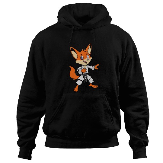 Comic fox does karate Hoodies