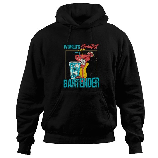 Worlds Greatest Bartender Barman Cocktail Hoodies