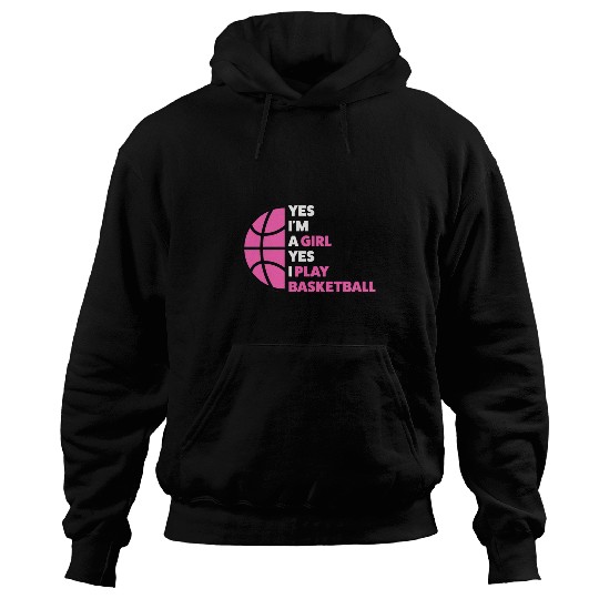 Womens Yes Im play basketball basketball game Hoodies