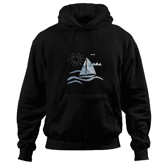 Funny Sailboat Holidays Sail Sailing Boating Vintage Hoodies