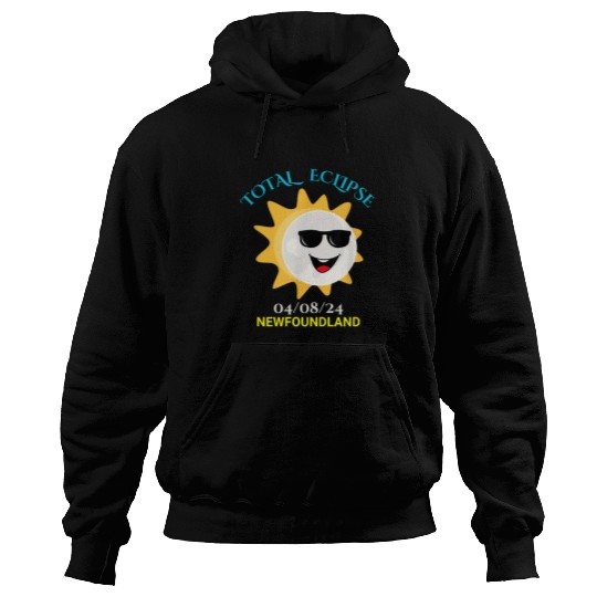 Newfoundland Funny Sun Moon Total Solar Eclipse 040824 Hoodies