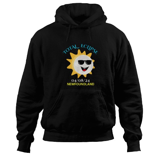 Newfoundland Funny Sun Moon Total Solar Eclipse 040824 Hoodies