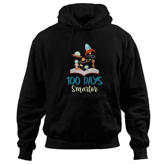 100 Days Smarter space lovers students 100th day of school Hoodies
