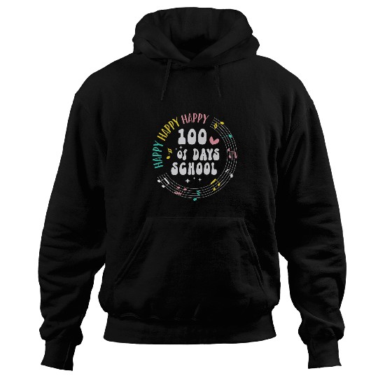 Happy 100th Day Of School Music Teacher 100 days Musician Hoodies