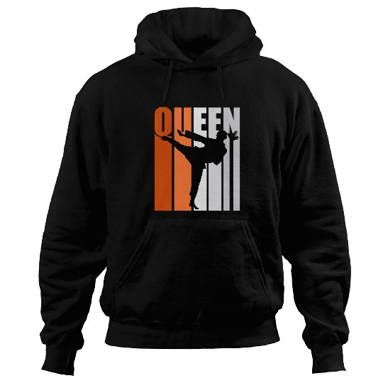 Karate Queen Orange Gray White Belt Practice Daughter Hoodies