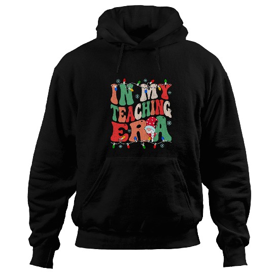 Retro Groovy In My Teaching Era Gnome Teacher Christmas Hoodies