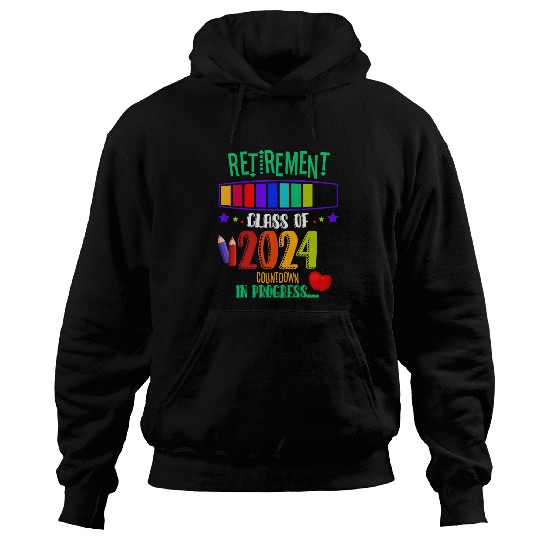 Teacher Retirement Class of 2024 Cute Countdown in Progress Hoodies