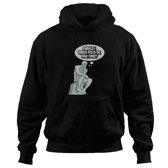 Thinker Statue Pizza Design for a Philosophy Student Hoodies