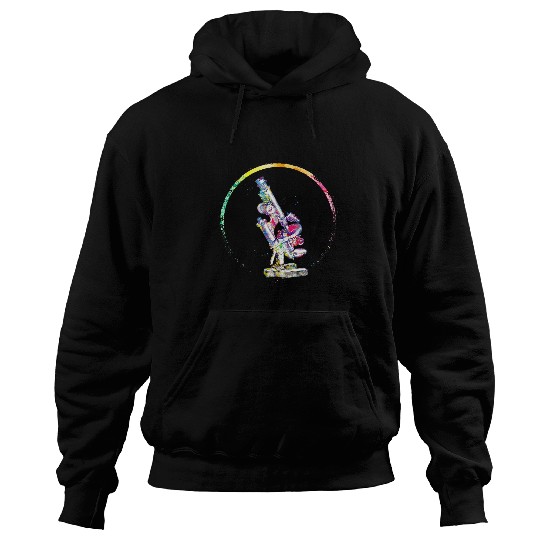 microscope watercolor female scientist lab tech Hoodies