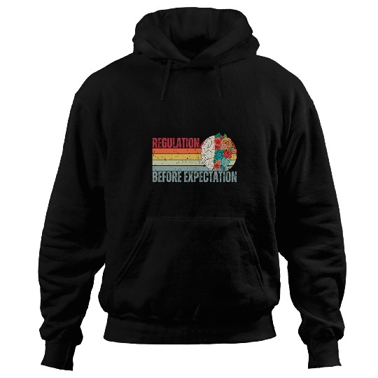 Regulation Before Expectation Retro Neurodiversity Therapist 12 Hoodies