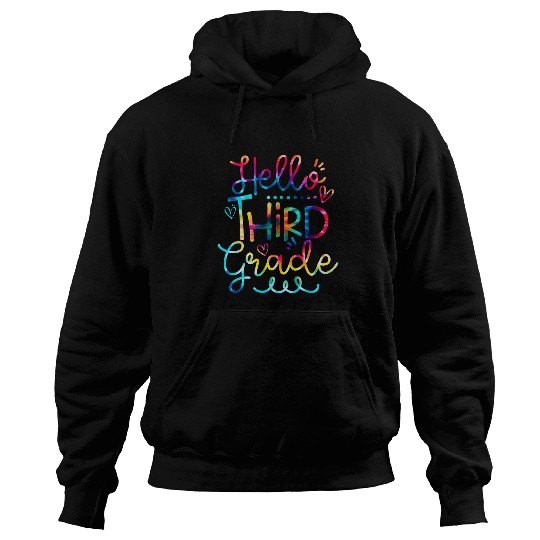 Hello 3rd Grade Teacher Student Tie Dye 1st Day Of School Hoodies