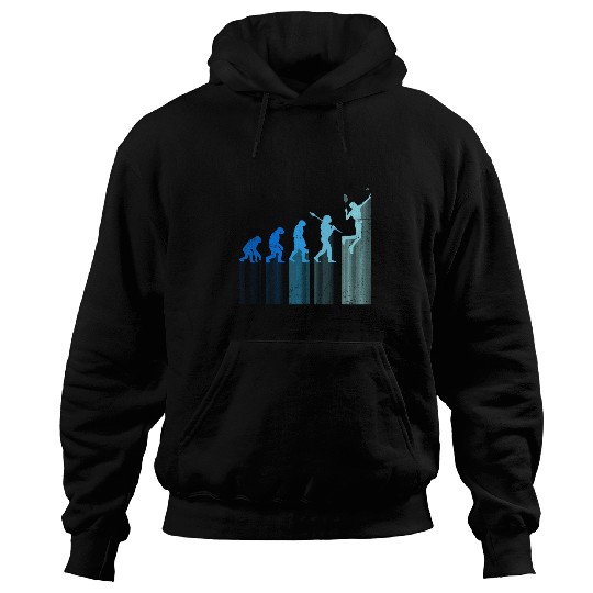 badminton player evolution monkey Badminton Hoodies