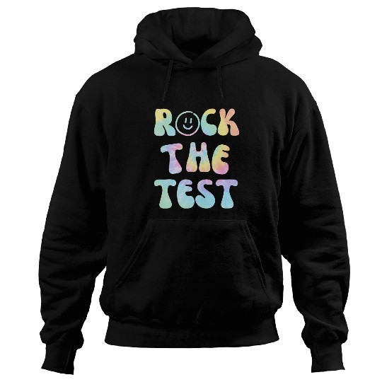 Rock The Test Testing Day Retro Motivational Teacher Tie Dye Hoodies