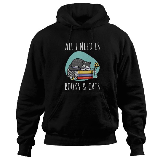 Books And Cats Reading Lovers Book Lovers Cat Lovers Hoodies