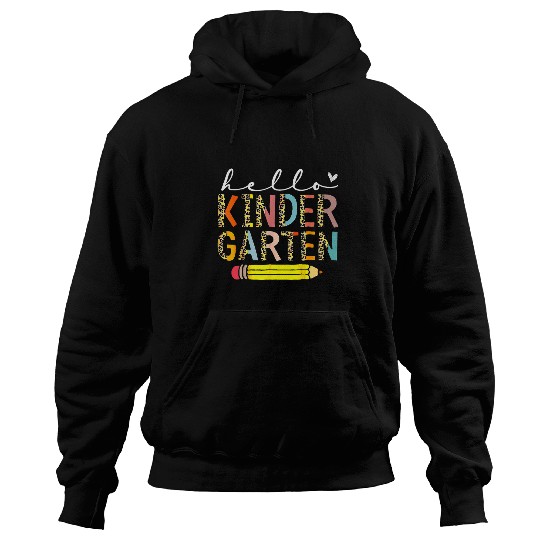 Hello Kindergarten Leopard Back To School Teacher Student Hoodies