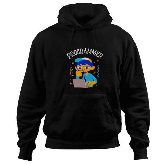 Boy on Computer Programmer Career Student Hoodies