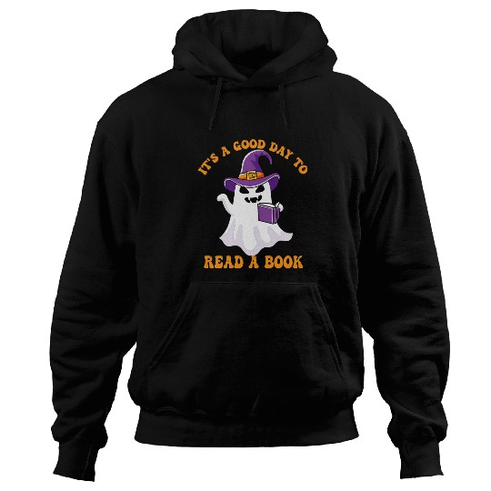 Its A Good Day To Read A Book ghosts Reading Book Halloween 3 Hoodies